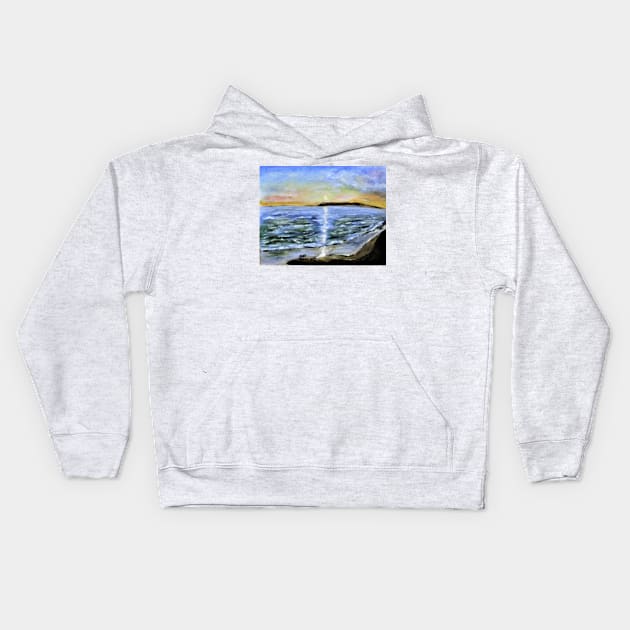 Kims Beach Sunset Kids Hoodie by cjkell